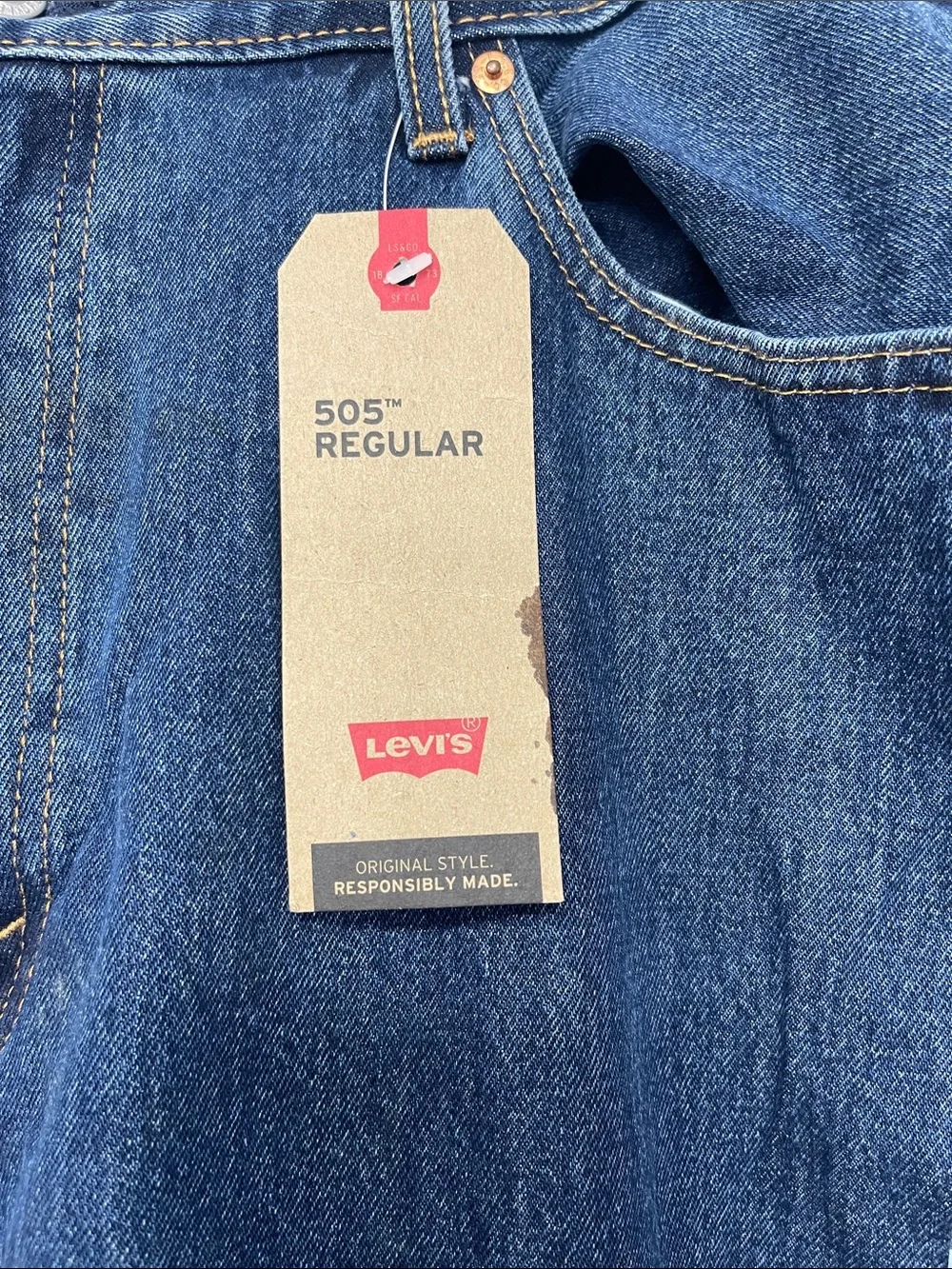 NEW Levi's Men's Relaxed Straight Jeans - 505 Dark Blue Denim 42x30